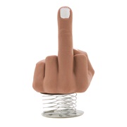 Gro&szlig;er Stinkefinger auf Feder