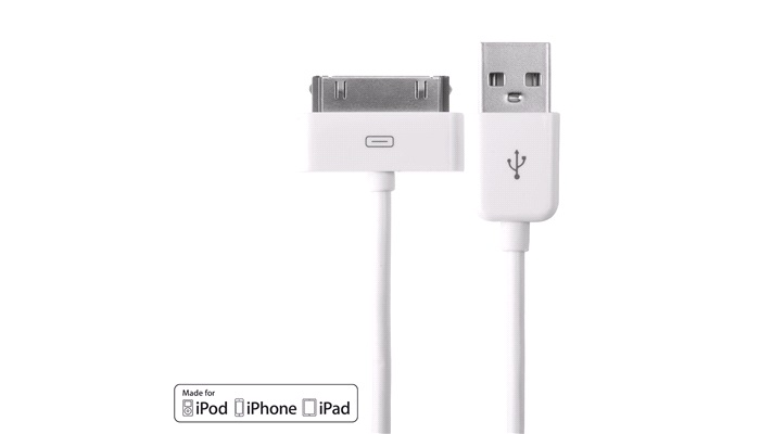 USB kabel til iPod/iPhone/iPad