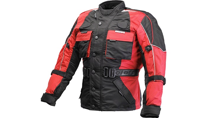 Børne motorcykeljakke L/152cm sort/rød